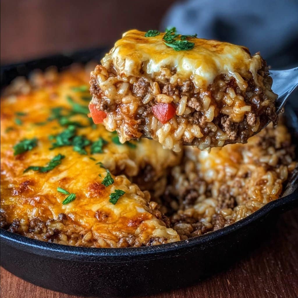 Cheesy Ground Beef and Rice Casserole 1 Cheesy Ground Beef and Rice Casserole