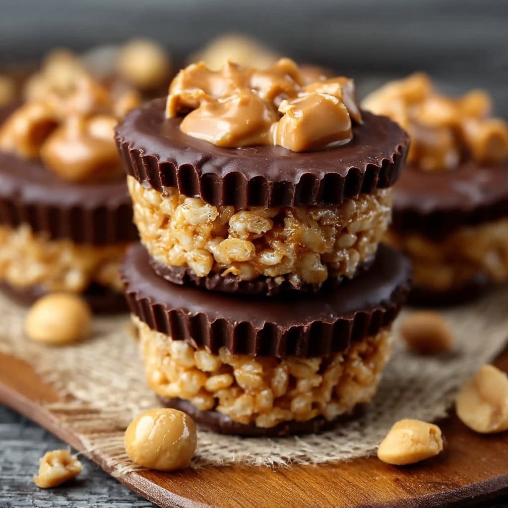 Chocolate Peanut Butter Rice Krispie Cups