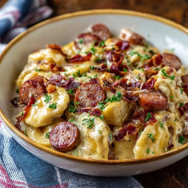 Cozy Crockpot Pierogi Casserole with Kielbasa 3 Cozy Crockpot Pierogi Casserole with Kielbasa