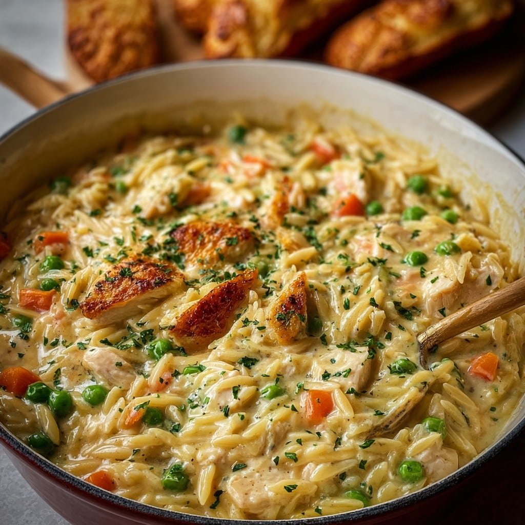 Creamy Chicken Pot Pie Orzo 2 Creamy Chicken Pot Pie Orzo