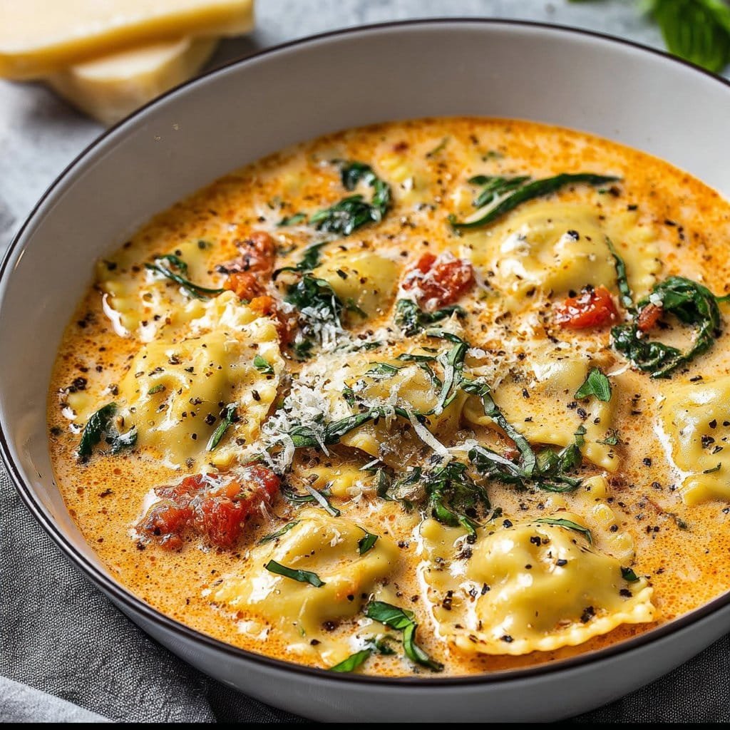 Creamy Tuscan Ravioli Soup 1 Creamy Tuscan Ravioli Soup