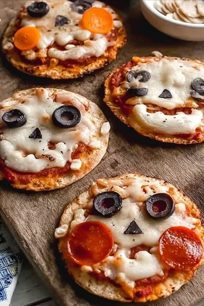 Easy Mini Halloween Pizzas