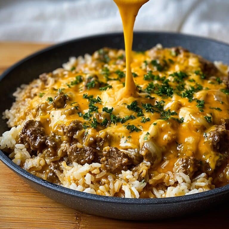 Garlic Butter Beef and Rice Skillet with Cheddar Parmesan Sauce 6 Garlic Butter Beef and Rice Skillet with Cheddar Parmesan Sauce