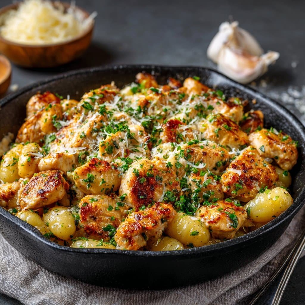 Garlic Chicken Gnocchi Skillet