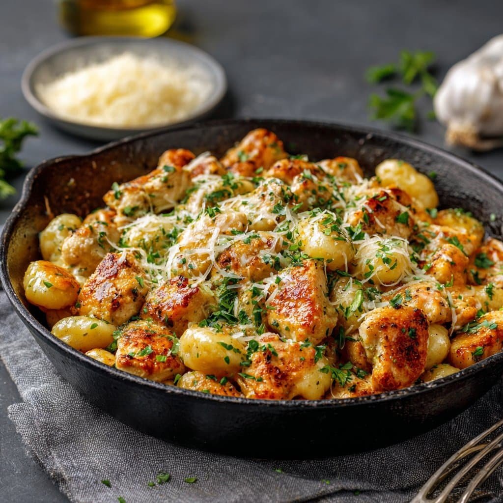 Garlic Chicken Gnocchi Skillet 1 Garlic Chicken Gnocchi Skillet