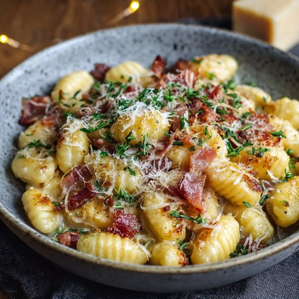 Gnocchi Carbonara with Bacon & Parmesan Recipe