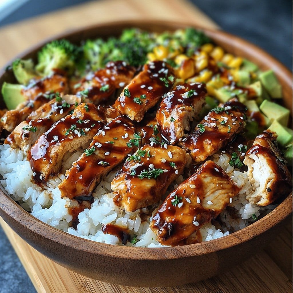 Honey BBQ Chicken Rice Bowl