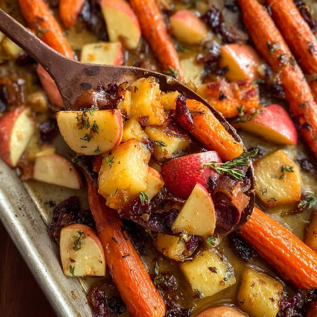 Maple Dijon Roasted Carrots and Apples