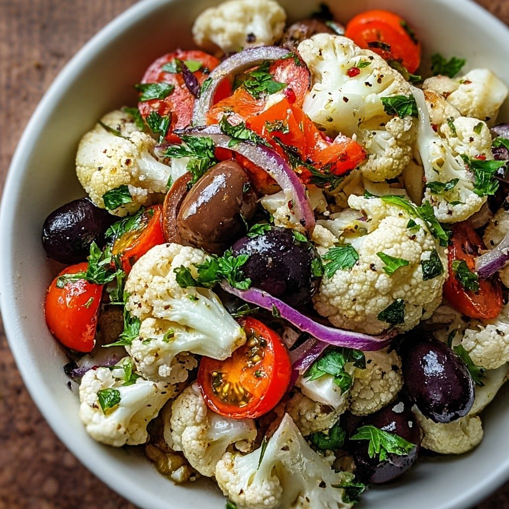 Mediterranean Marinated Cauliflower Salad