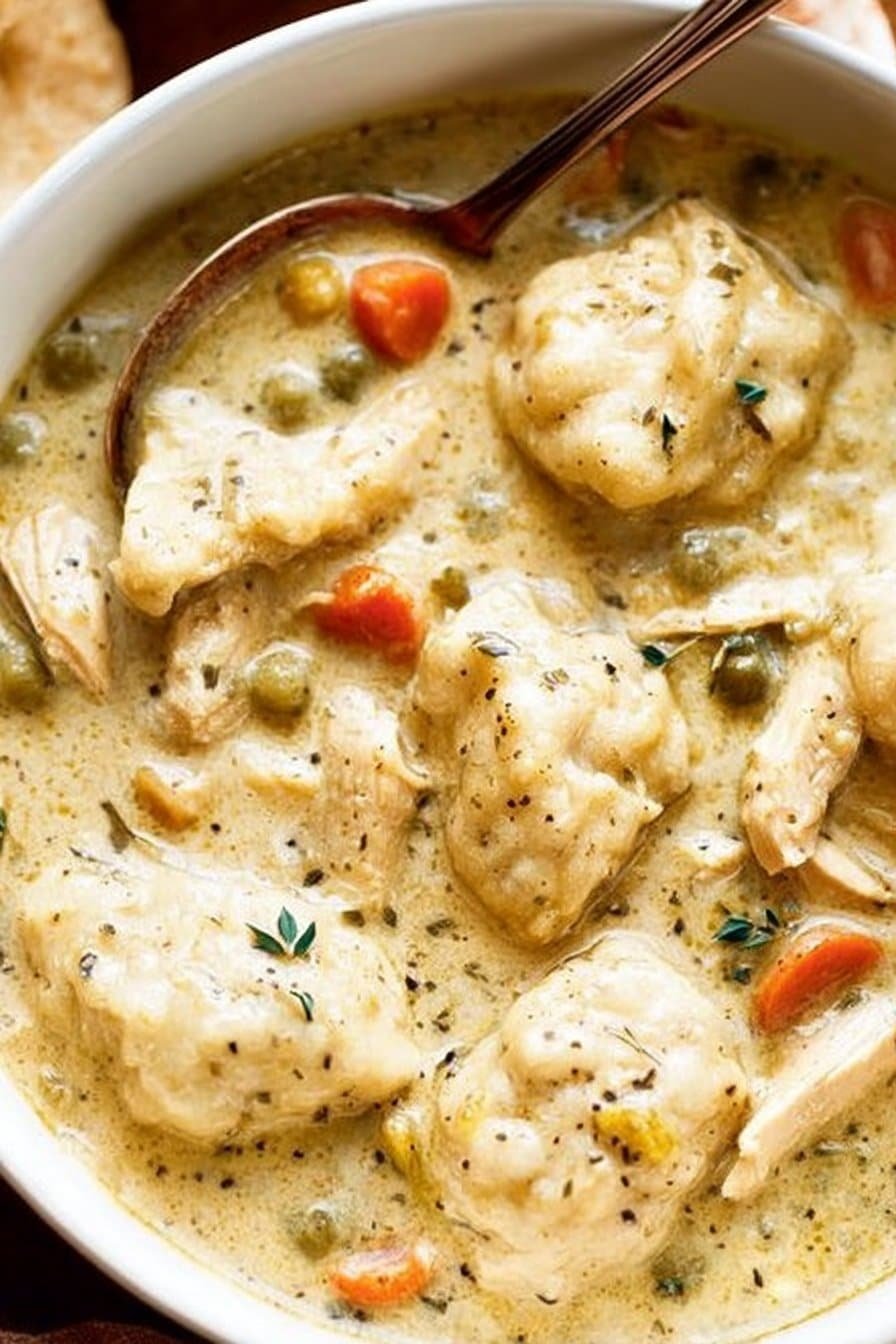 One Pot Chicken Dumpling Soup
