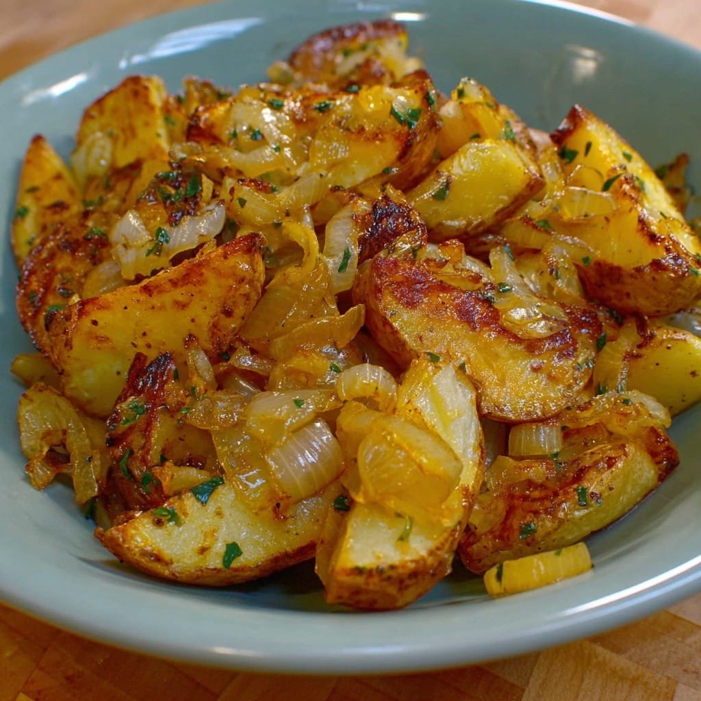 OVEN FRIED POTATOES & ONIONS 2 Oven Fried Potatoes & Onions