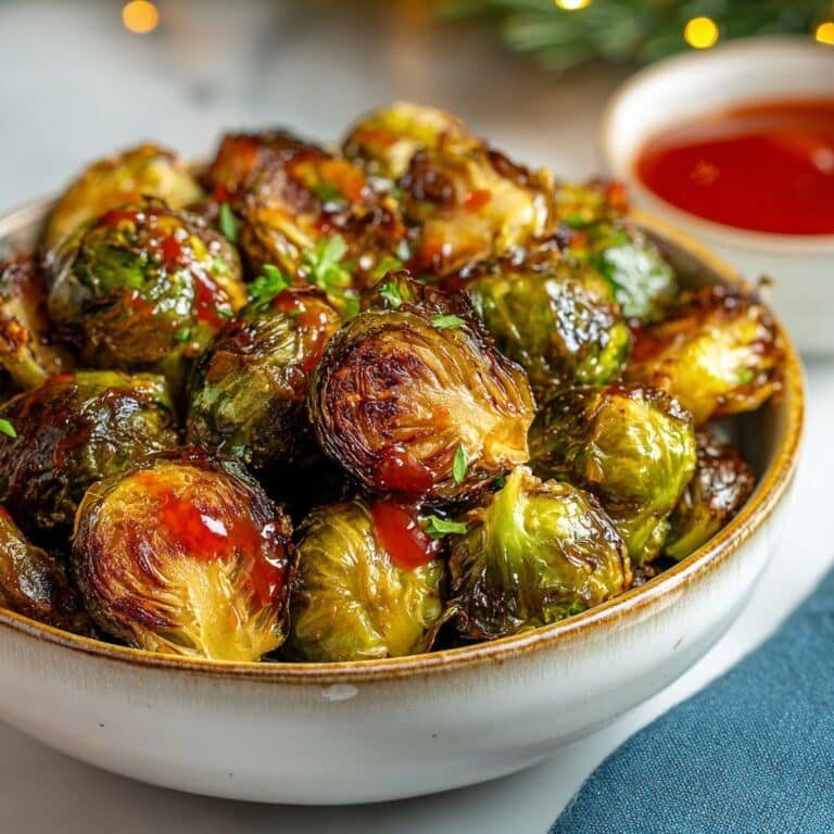 Spicy Sriracha Air Fryer Brussels Sprouts