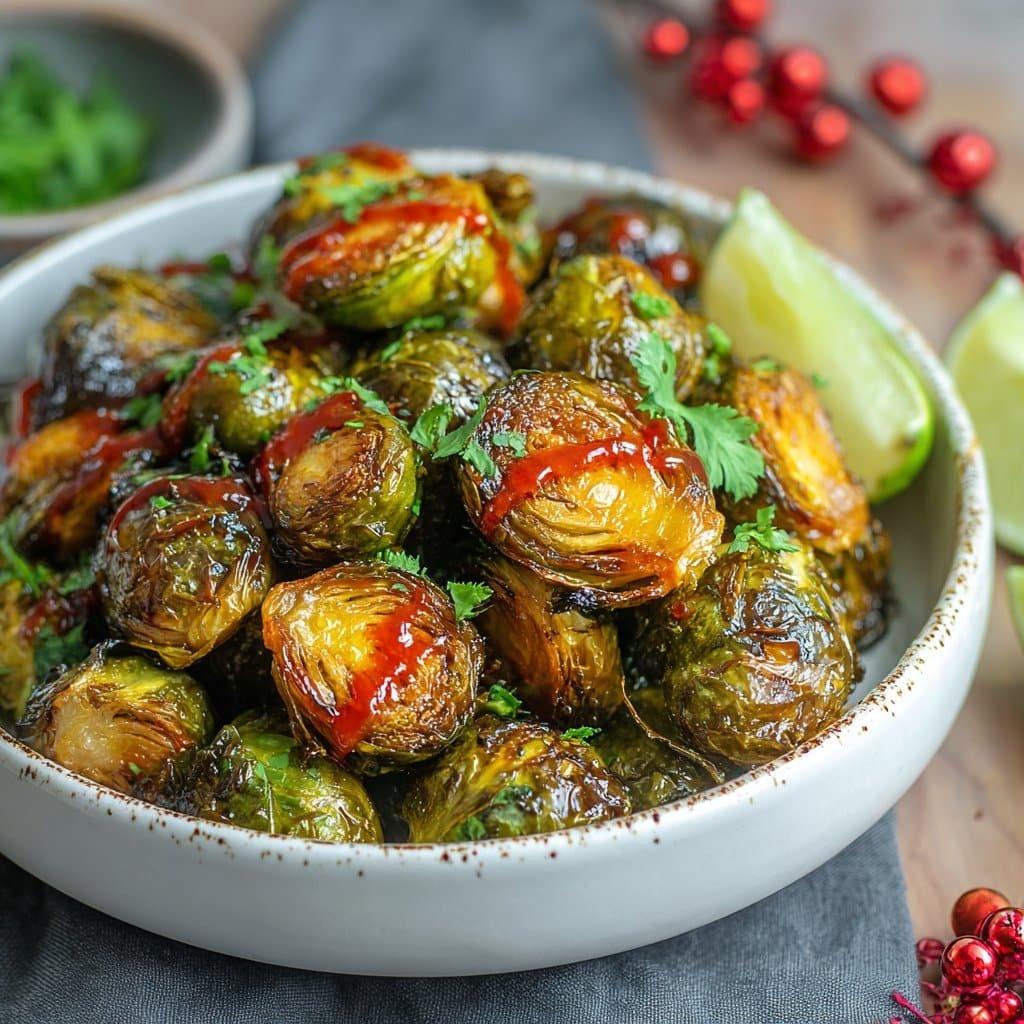 Spicy Sriracha Air Fryer Brussels Sprouts 1 Spicy Sriracha Air Fryer Brussels Sprouts