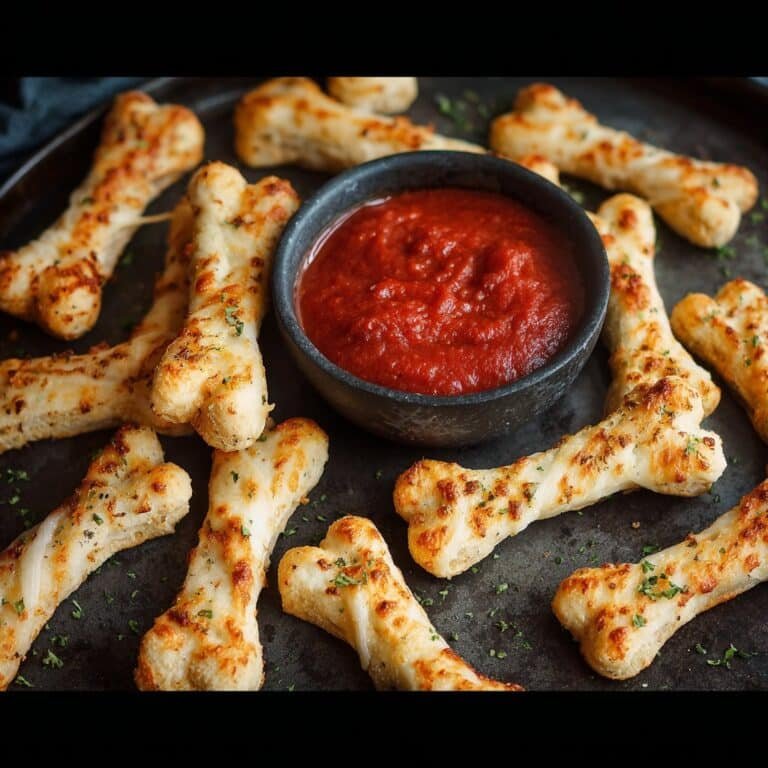 Spine-Chilling Cheesy Halloween Breadstick Bones with Marinara Dipping 7 Spine-Chilling Cheesy Halloween Breadstick Bones with Marinara Dipping