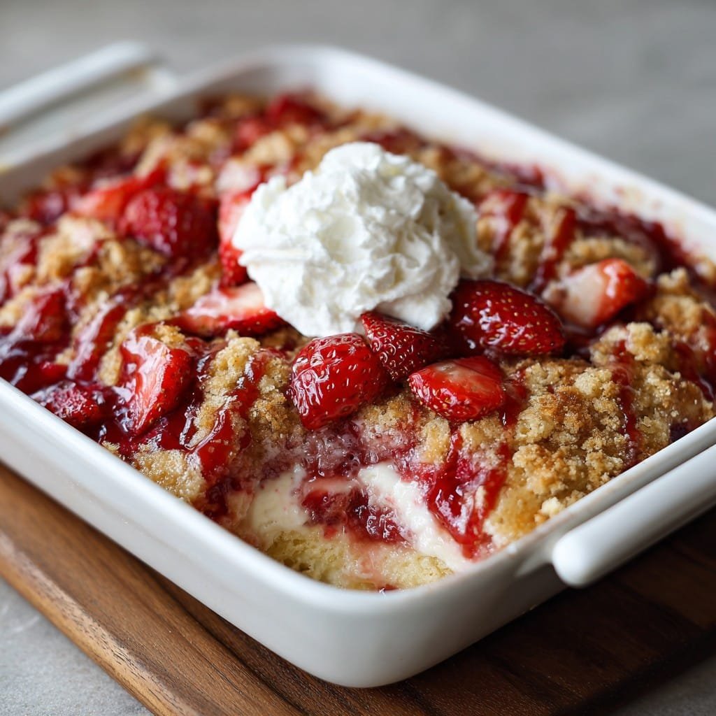 Strawberry Cheesecake Dump Cake 1 Strawberry Cheesecake Dump Cake