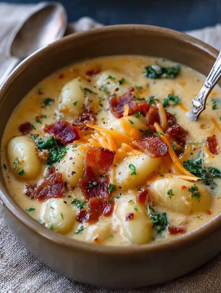 Bacon Cheddar Gnocchi Soup Recipe