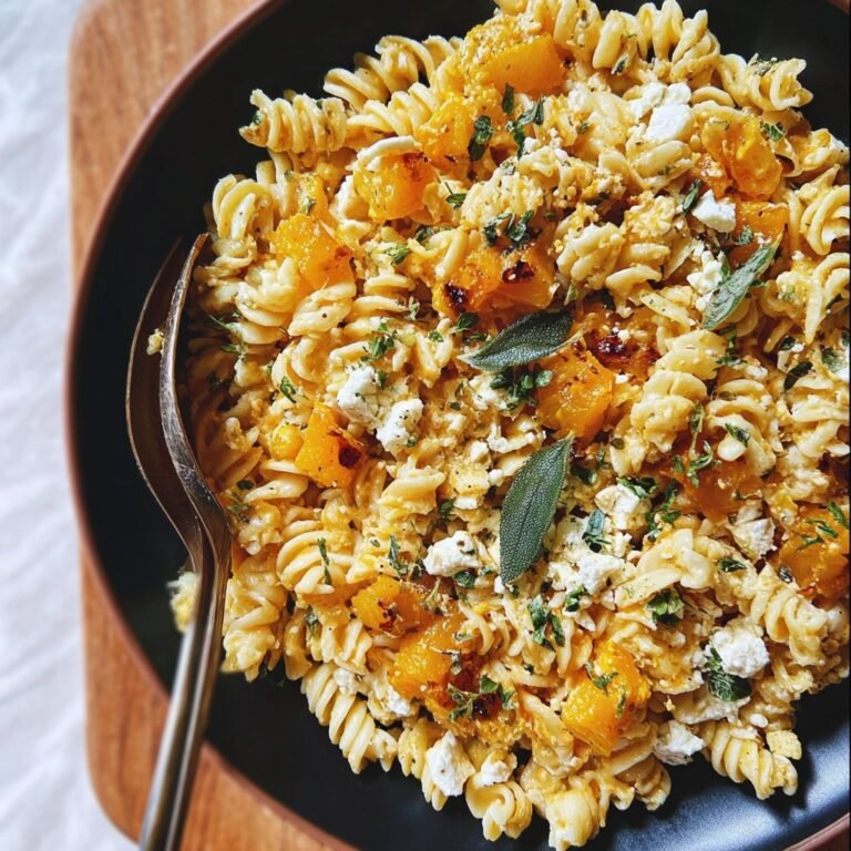 Baked Feta and Butternut Squash Pasta with Sage and Garlic