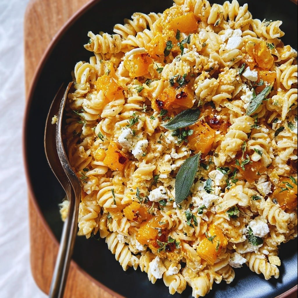 Baked Feta and Butternut Squash Pasta with Sage and Garlic