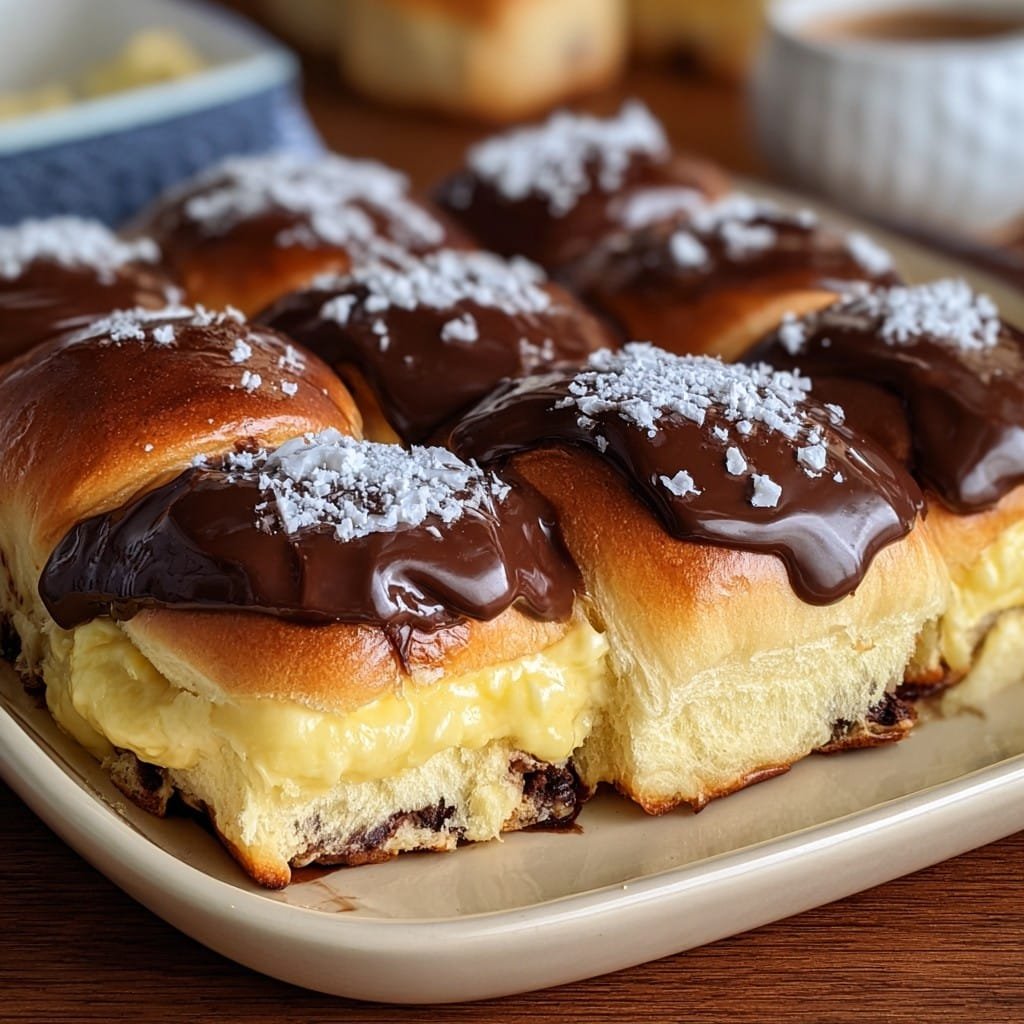 Boston Cream Pie Stuffed Hawaiian Rolls