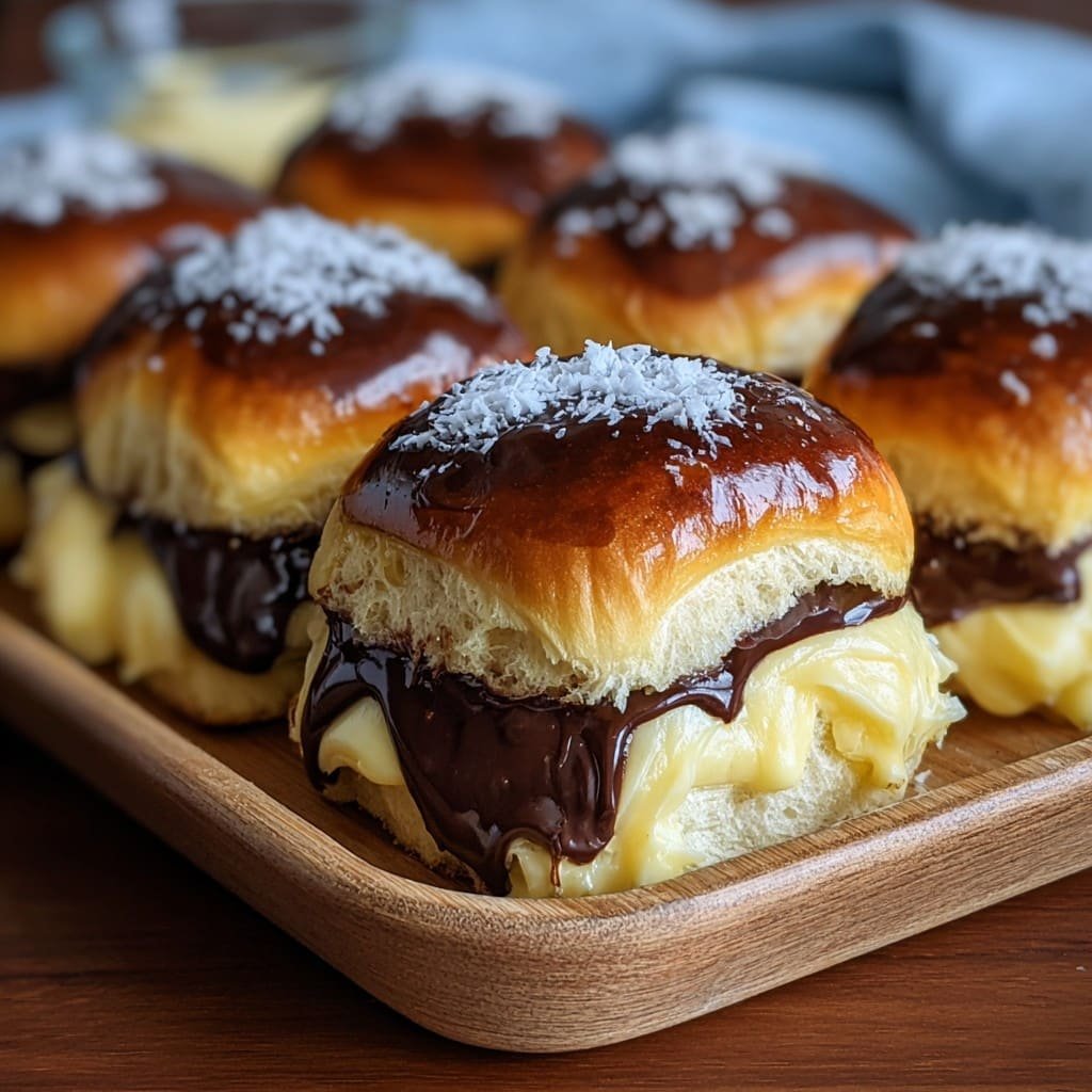 Boston Cream Pie Stuffed Hawaiian Rolls