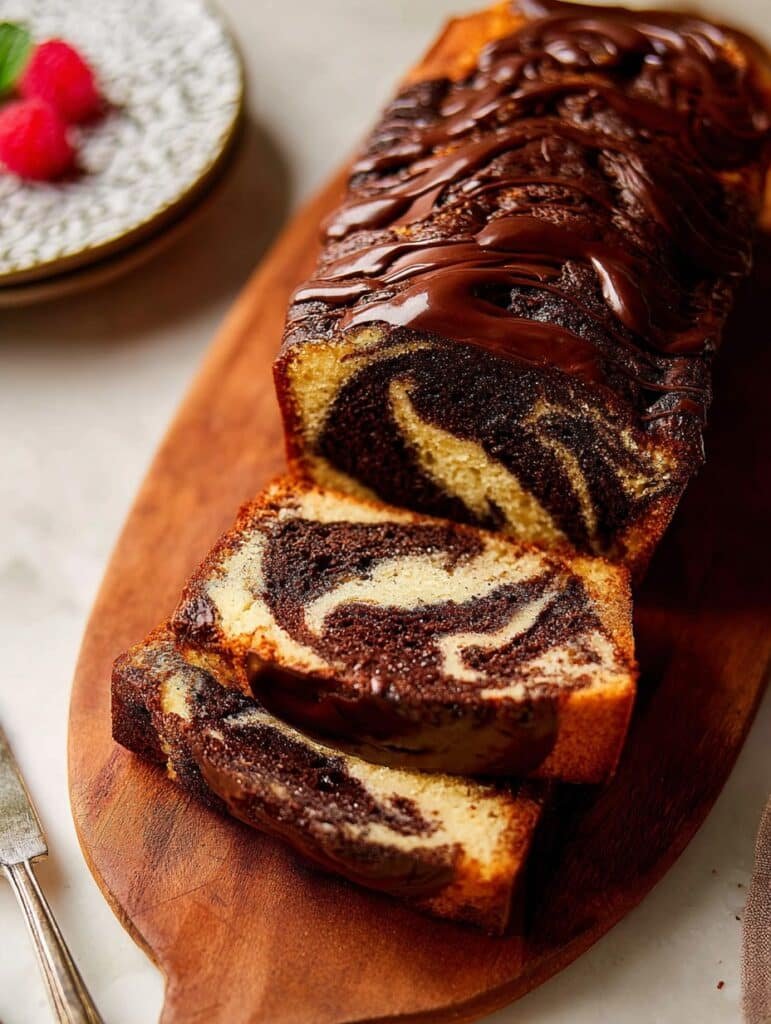 Buttery Rich Marble Loaf Cake