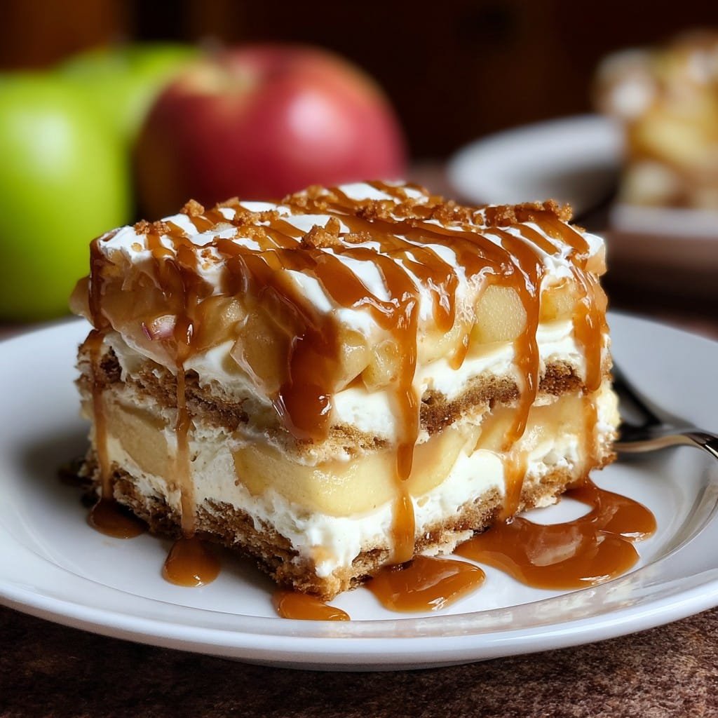 Caramel Apple Eclair Cake 1 Caramel Apple Eclair Cake