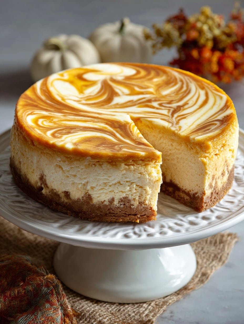 Cheesecake with Pumpkin Swirl 1 Cheesecake with Pumpkin Swirl
