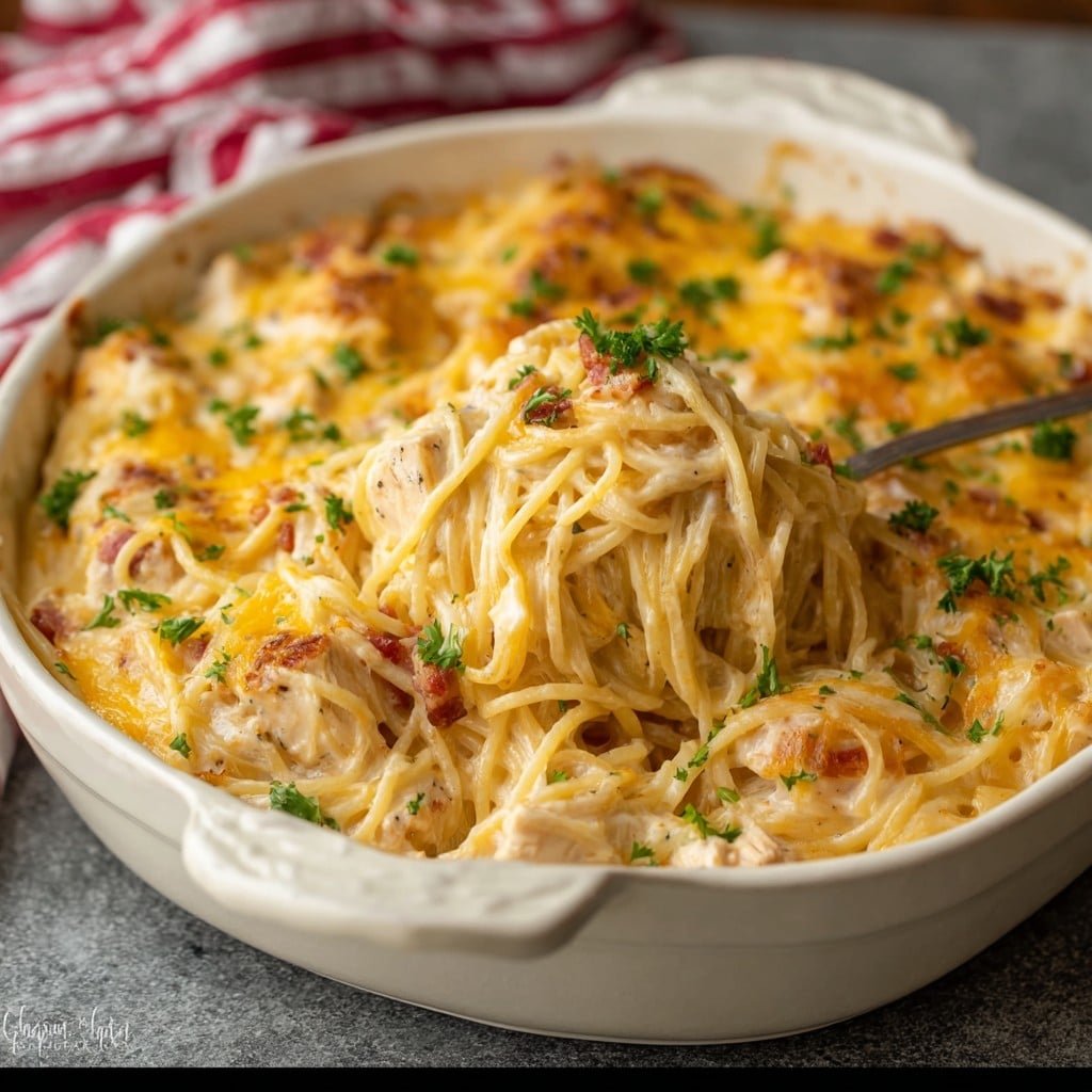 Cheesy Chicken Spaghetti Casserole 2 Cheesy Chicken Spaghetti Casserole