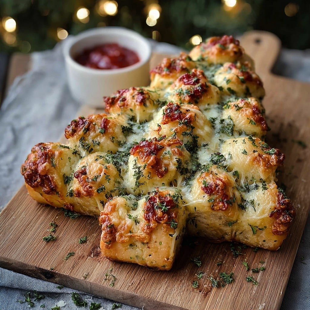Cheesy Christmas Tree Pull Apart Bread 1 Cheesy Christmas Tree Pull Apart  Bread