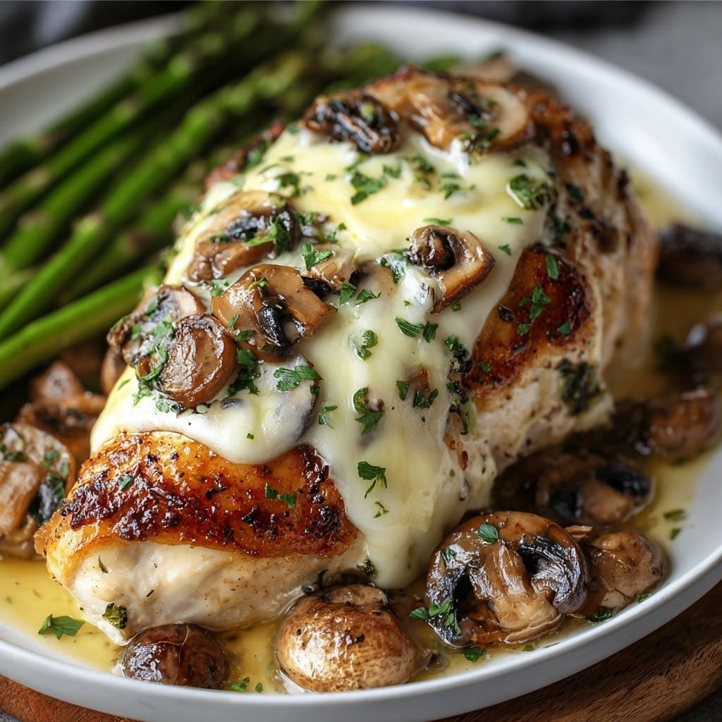 Cheesy Garlic Butter Mushroom Stuffed Chicken Recipe 2 Cheesy Garlic Butter Mushroom Stuffed Chicken Recipe