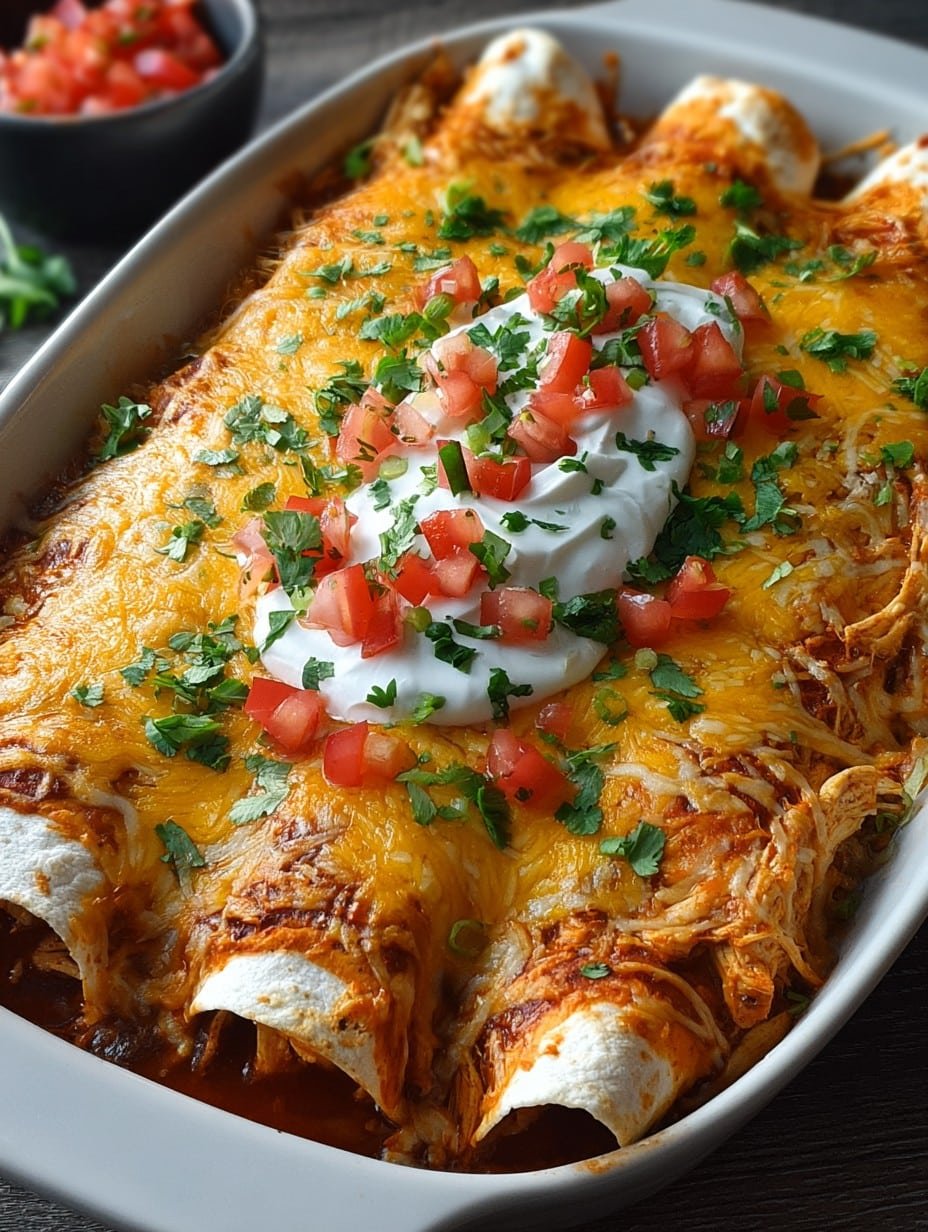 Cheesy Spicy Baked Chicken Enchiladas 1 Cheesy Spicy Baked Chicken Enchiladas