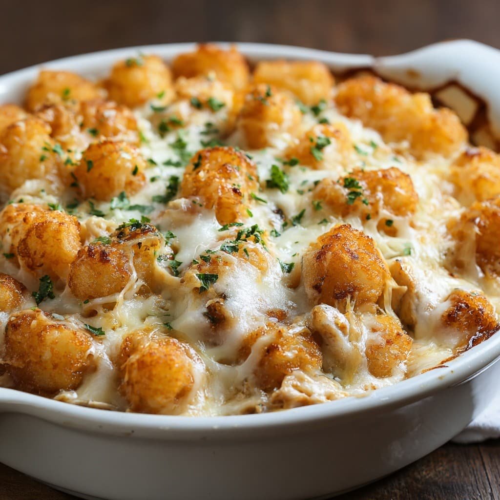 Chicken Alfredo Tater Tot Casserole Recipe