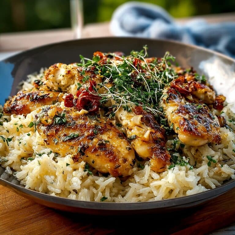 Chicken Scampi with Garlic Parmesan Rice