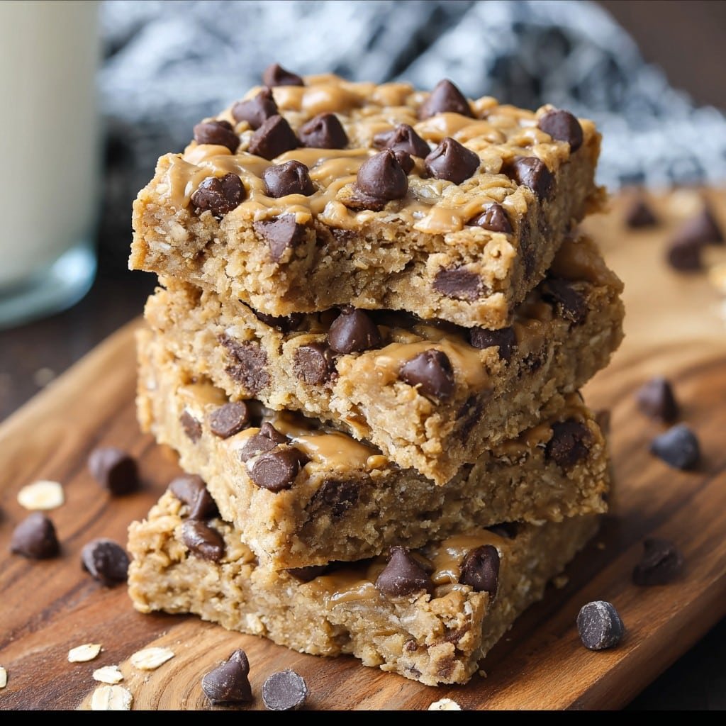 Chocolate Chip Peanut Butter Oatmeal Bars Recipe