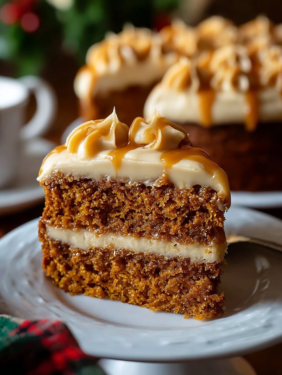 Christmas Pumpkin Cake with Caramel Cream Cheese Frosting 1 Christmas Pumpkin Cake with Caramel Cream Cheese Frosting