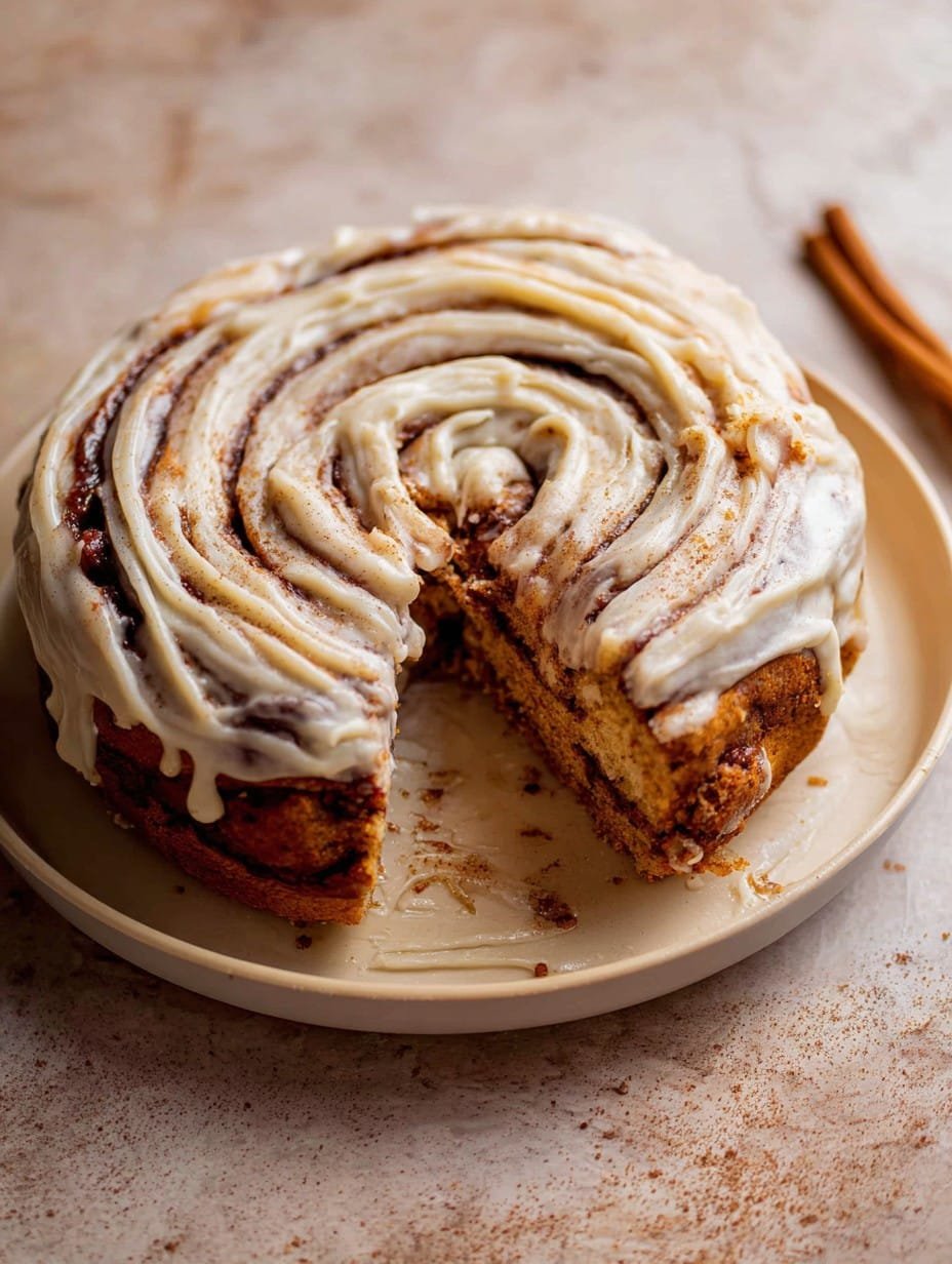 Cinnabon Cinnamon Roll Cake 2 Cinnabon Cinnamon Roll Cake