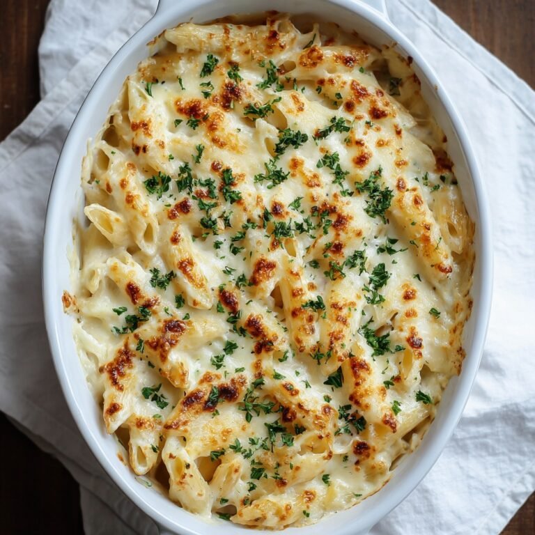 Cottage Cheese Alfredo Pasta Bake