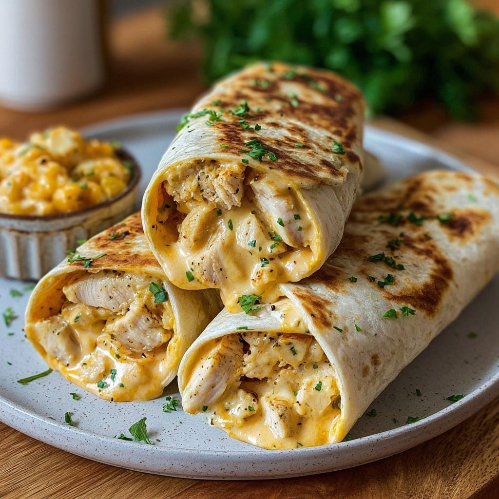 Creamy Cheesy Chicken Garlic Wraps 2 Creamy Cheesy Chicken Garlic Wraps