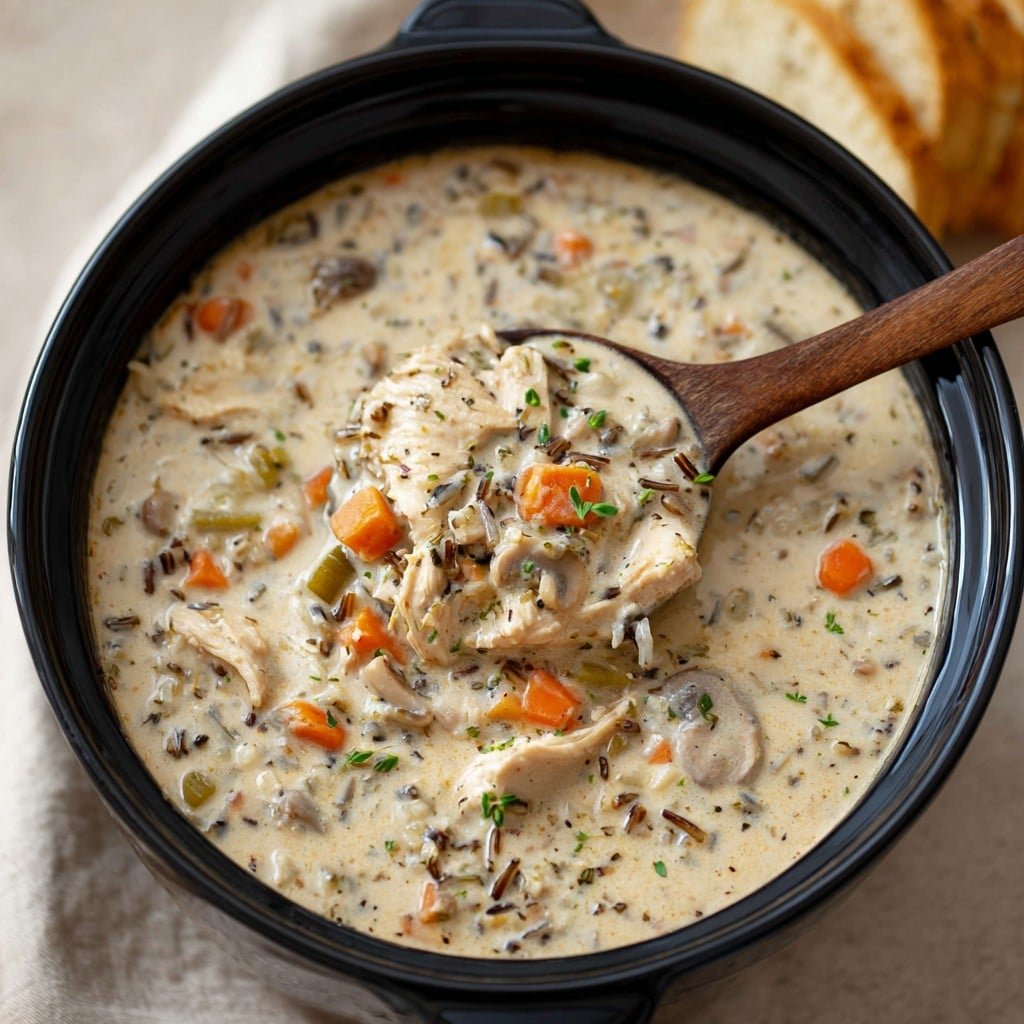 Creamy Crockpot Chicken Wild Rice Soup 2 Creamy Crockpot Chicken Wild Rice Soup