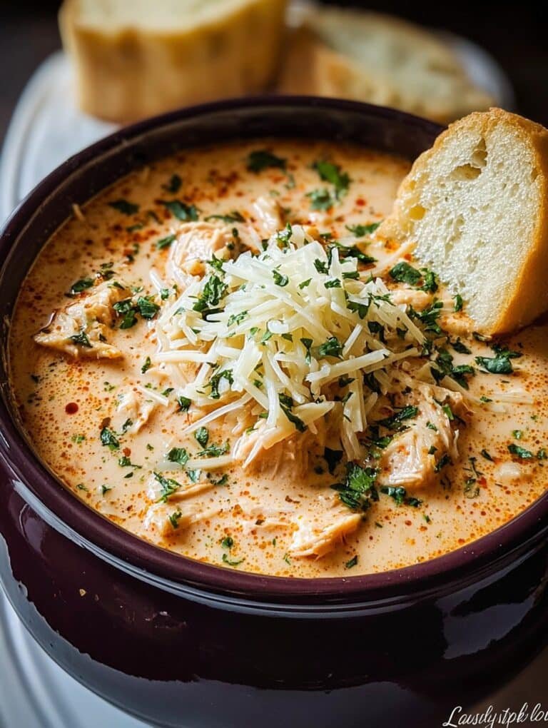 Crock Pot Creamy Chicken Parmesan Soup