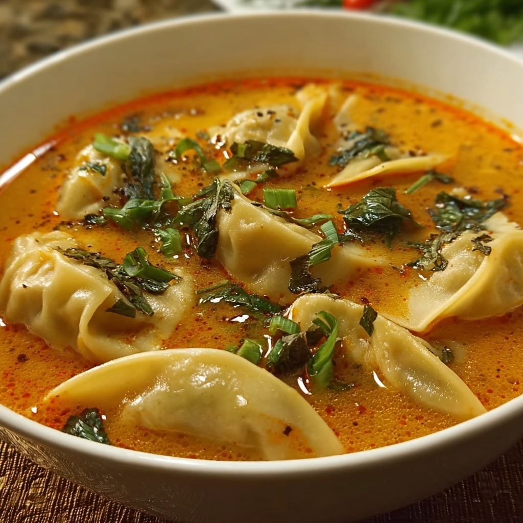 Easy Thai Red Curry Dumpling Soup Recipe
