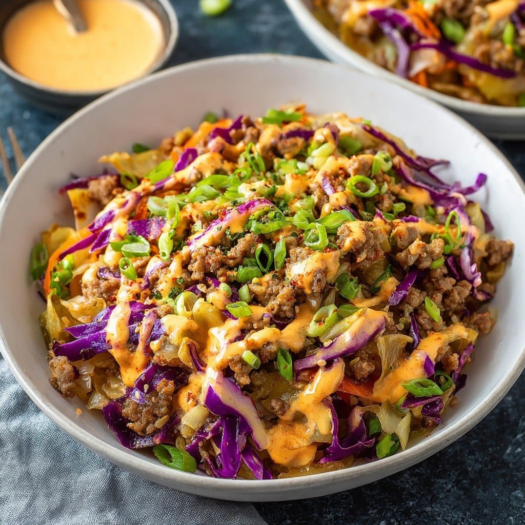 Egg Roll in a Bowl with Creamy Chili Sauce 1 Egg Roll in a Bowl with Creamy Chili Sauce