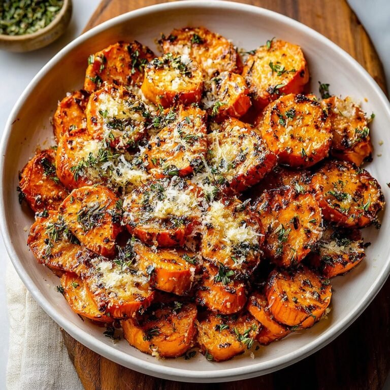 Garlic Parmesan Roasted Sweet Potatoes Recipe