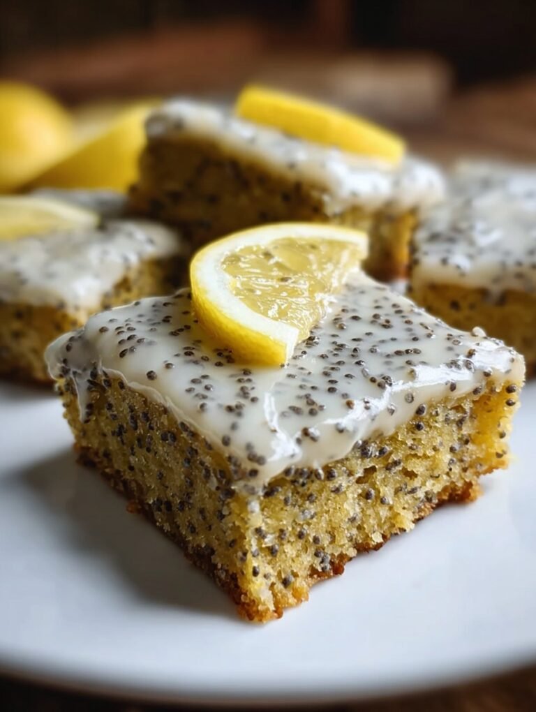 Glazed Lemon Poppy Seed Bars