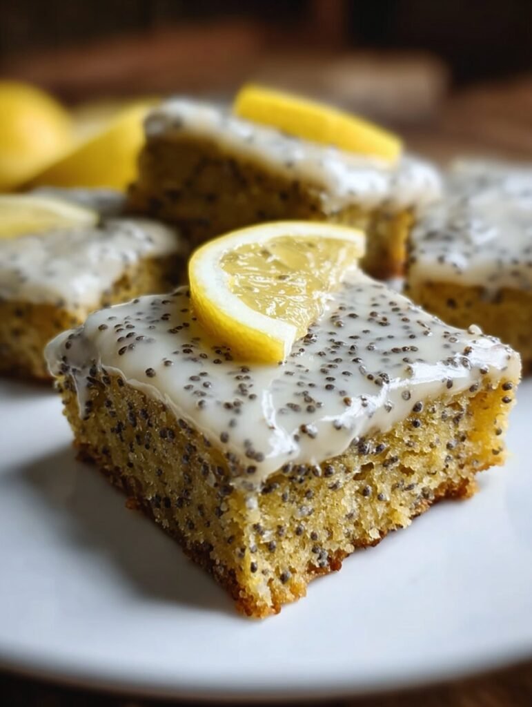 Glazed Lemon Poppy Seed Bars