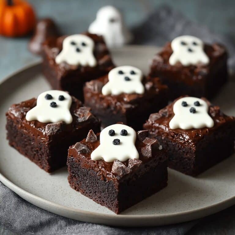 Halloween Ghostly Ganache Brownies 5 Halloween Ghostly Ganache Brownies