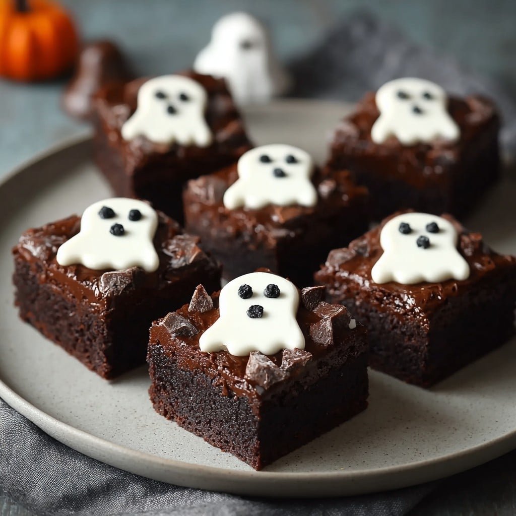 Halloween Ghostly Ganache Brownies