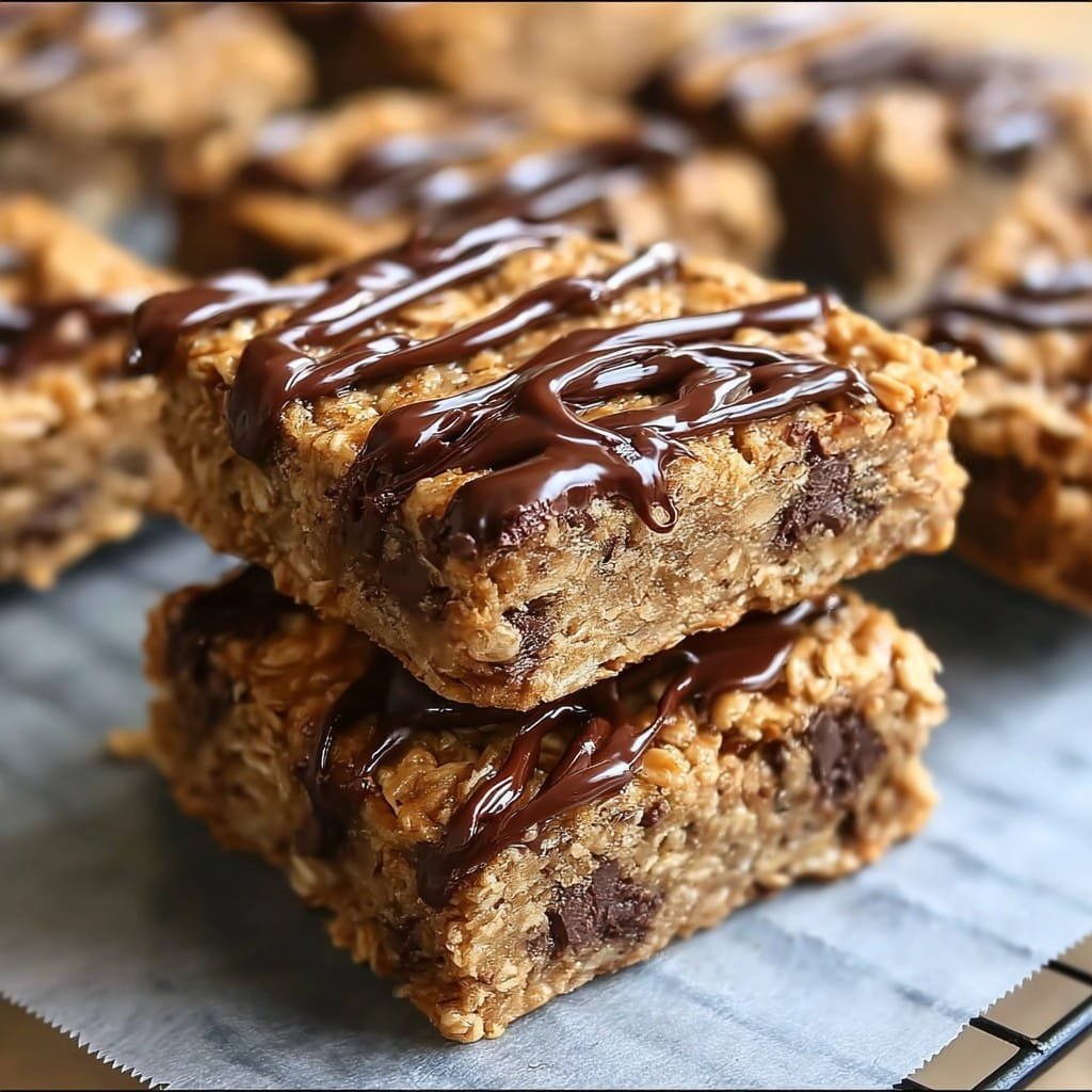 Healthy Peanut Butter Chunk Oatmeal Bars