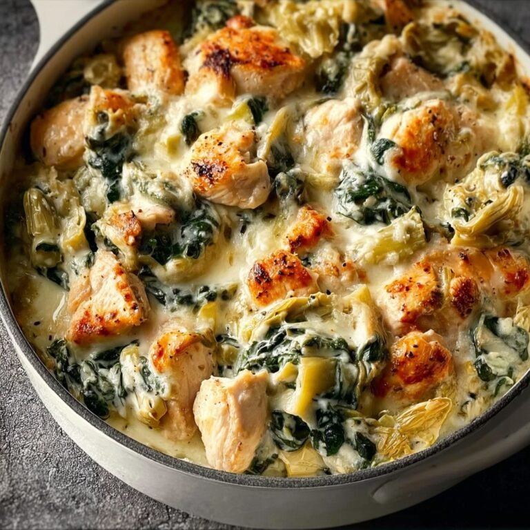 High-Protein Spinach and Artichoke Chicken Casserole