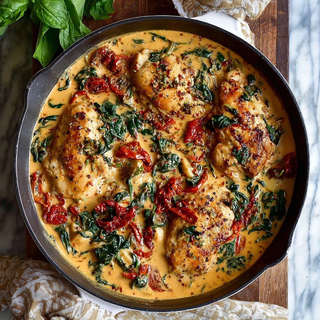 Italian Skillet Creamy Tuscan Chicken Recipe